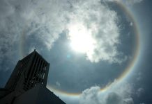 Un halo de sol sorprendió a los ambateños
